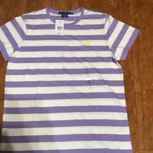 Ralph Lauren purple and white striped tee size XL